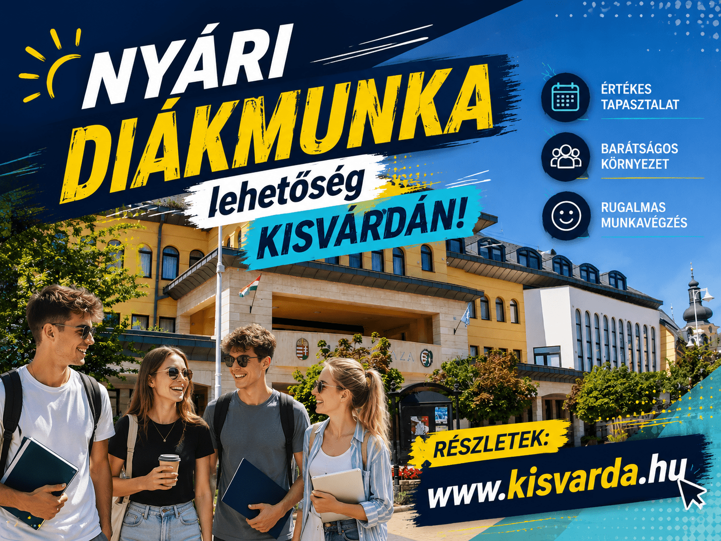 Nyári DIÁKMUNKA lehetőség KISVÁRDÁN!