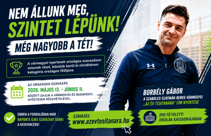 Legyen kisvárdai az ország legjobb tesitanára!