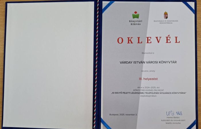 A legjobbak között a kisvárdai könyvtár!