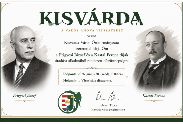 Kastal és Frigyesi – városi díjak átadása